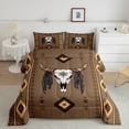 thumbnail image 2 of jejeloiu Retro Bull Skull Bedding Comforter Set,Rustic Western Aztec Twin Comforter Sets,Bohemian Geometric Rhombus Bedding Set For Boys Kids,Microfiber Bedroom Decor Reversible,2-Piece, 2 of 8