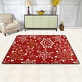 thumbnail image 2 of SKYSONIC Christmas Snowflakes Non-Slip Area Rug, Red Floor Carpet Comfort Floor Mats Decor for Indoor Front Porch Living Room Bedroom Kitchen, 36"x24", 2 of 7