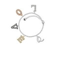 thumbnail image 2 of Delight Jewelry Silvertone Small Gelato Script Initial - Q - Multi-Colored Crystal Love Charm Bracelet, 2 of 5