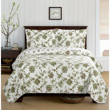 Carrie Oversize Coverlet Garden Floral Design 100-Percent Microfiber Cover