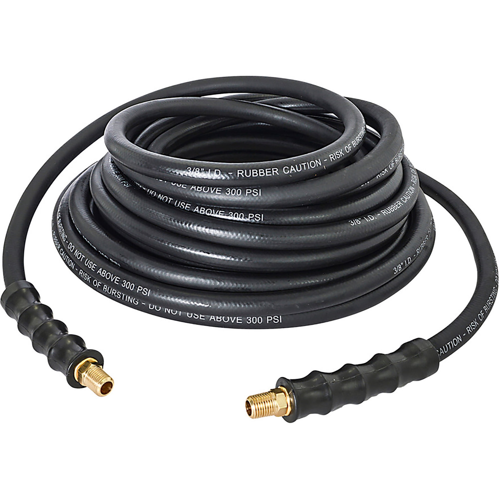 Klutch Rubber Air Hose, 3/8in. x 100ft., 300 PSI, Ozone-Resistant Cover