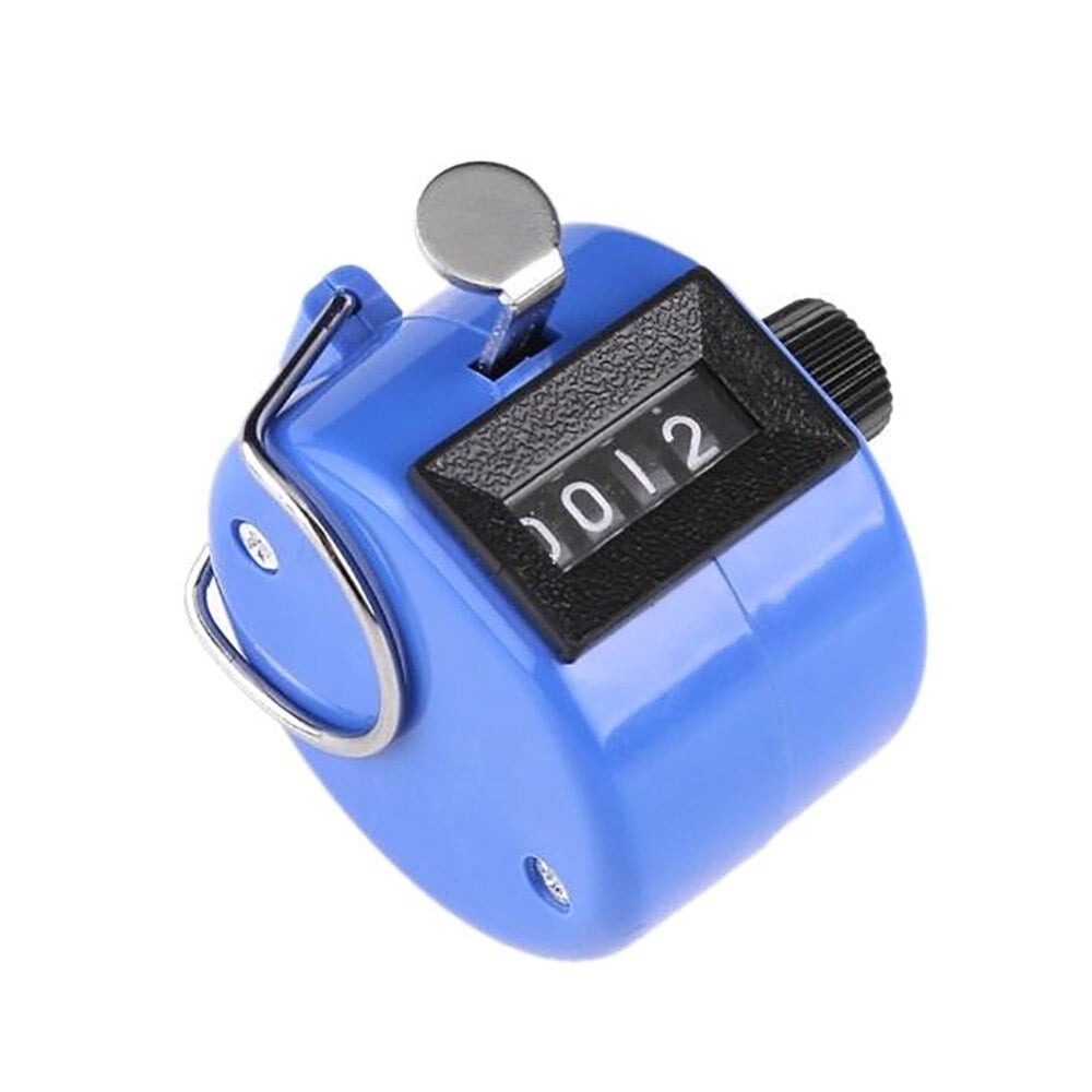 Hand Tally Click Counter with 4 Digital Number Finger Display Counter Blue 