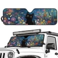 thumbnail image 2 of Yuyamidu Black Cat Windshield Sun Visor Sunshade Sun Shield for 2007-2018 Jeep Wrangler JK JKU & 1997-2006 Jeep Wrangler TJ LJ, Blue, 2 of 7
