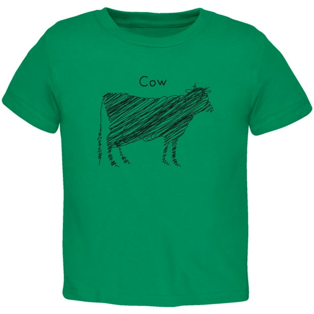 T-Shirt pour Tout-Petit Vache Dessin Griffonné Kelly Vert