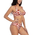 thumbnail image 2 of Daiia Tomatoes Women's Bikini Set Two Piece Swimsuit High Waisted Bikini Adjustable Straps Bikini Perfect for Beach, Pool, and Summer Vacation-Small, 2 of 9