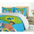 thumbnail image 5 of Ambesonne Brazil Duvet Cover Set, Brazilian Men Entertaining, 2-Calking, Deep Sky Blue Multicolor, 5 of 7