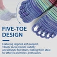 thumbnail image 5 of OpetHome 3 Pairs Colorful Striped Crew Five Toe Socks, Unisex Cotton Split Toe Athletic Socks for Daily Wear Cycling Running Medium, 5 of 5