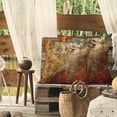 thumbnail image 4 of Brown Rust Metal Pillow Covers 16X16 In Gold Rusty Cinnamon Copper Bronze Metallic Pillow Cases Orange Teal Rustic Throw Pillows Set of 2 Autumn Home Decor For Living Room Couch Bed Sofa Outdoor, 4 of 6