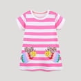 thumbnail image 2 of HAOTAGS Girls Graphic Dress,Polka Dot Button Front A-Line Cute Summer Dresses Pink 7 T, 2 of 2
