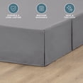 thumbnail image 4 of Bare Home Double Brushed Bed Skirt - Premium 1800 Collection - 15-inch Drop - Queen, Gray, 4 of 9