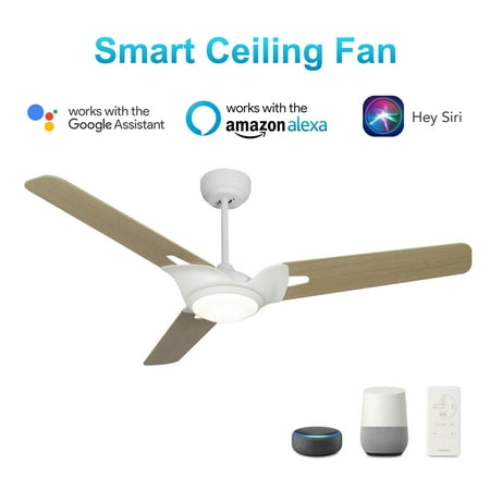 

56 3 Blades Smart Ceiling Fan Dimmable LED Light & Remote