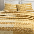 thumbnail image 4 of Wonderful Modern Farmhouse Piano Patchwork Velvet Quilt Set - 3pc All-Season Luxury Bedding, 4 of 5