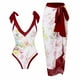 thumbnail image 2 of Traje de baño para mujer Traje de baño de una pieza Bikini con cordones Traje de baño Falda larga Conjunto de dos piezas de gasa OAVQHLG3B Store  lin121212, 2 of 4