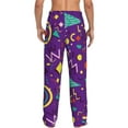 thumbnail image 6 of Cauagu Retro 80s Style Mens Pajama Pants Sleep & Lounge Pants,PJ Bottoms with Pockets-Medium, 6 of 7