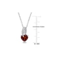 thumbnail image 4 of 1.40 Carat (Ctw) Garnet Heart Pendant Necklace in Sterling Silver with Chain for Women, 4 of 6