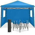 thumbnail image 3 of COBIZI 10x10 Pop-up Canopy Tent with 4 Sidewalls and Mesh Windows 2.0, Waterproof Commercial Instant Outdoor Canopy Tents for Party/Exhibition/Picnic with Carry Bag,4 Stakes & Ropes,Blue, 3 of 9