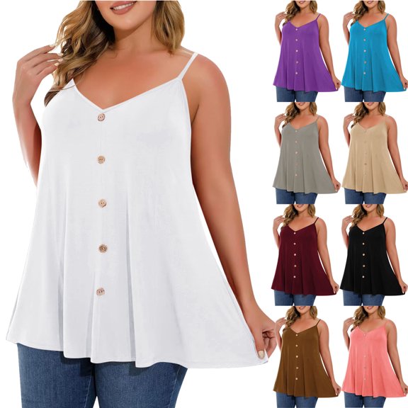 Summer Tank Tops for Women Fashionable Printed V-Neck Sleeveless