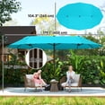 thumbnail image 3 of Outsunny 15' Outdoor Patio Umbrella with Twin Canopy, Light Blue, 3 of 10
