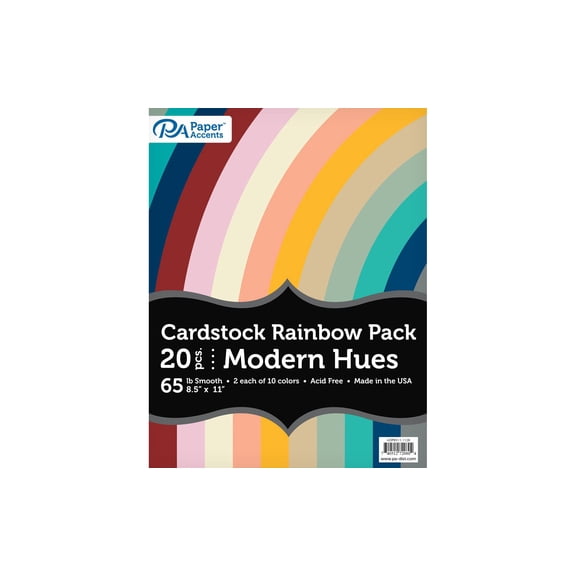 VarietyPk 8.5x11 20pc 65lb Rnbw Cdstk ModernHues
