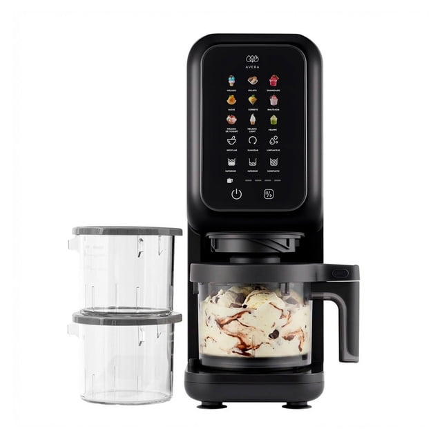 Máquina para hacer helados 9 programas con 3 vasos de 450ml con tapa AVERA MHM01