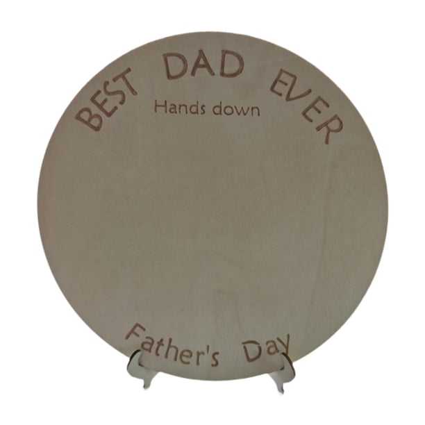 Letrero artístico con huella de mano DIY, regalo para el Día del Padre, placa de regalo para papá de hija e hijo con base