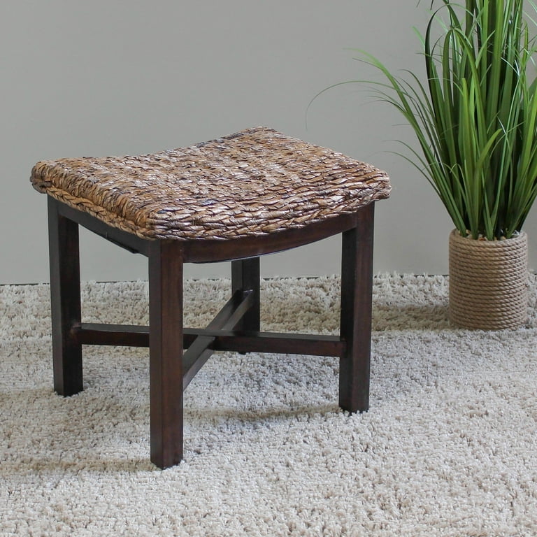 International Caravan Arizona Abaca Rectangular Cushioned Top Stool International Caravan Arizona Abaca Rectangular Cushioned Top Stool