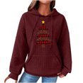 thumbnail image 2 of Leapfrogs Haut d'Automne 2024 pour Femmes, Chandail en Molleton Ample à Manches Longues et Col Rond Imprimé pour Femmes, Blouse à Enfiler/rouge, (TTTG), 2 of 4