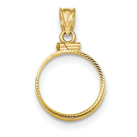 14k Solid Yellow Gold  D/C Screw Top 1/10AE Bezel (Top 10 Best Jewelry Brands)