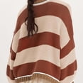 thumbnail image 5 of Czanzd Women's Oversized Striped Crewneck Knit Sweater,Apricot,XL, 5 of 8