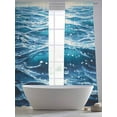 thumbnail image 5 of Abstract Ocean Wave Sheer Curtains 108 Inches Long 2 Panels Modernism Blue Marine Light Filtering Semi Sheer Window Curtains Drapes for Bedroom Living Room 52"x108", 5 of 7