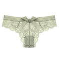 thumbnail image 1 of Ausyst Panties for Women Women's Fashion Sexy Lace Flower Transparent Gauze Bow Low Waist G-string Pants Panties Thong Clearance, 1 of 3