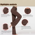 thumbnail image 4 of YUEJUIR Flared Leggings Women's Yoga Wear Drawstring Micro Pants Dance Pants Exercise Yoga Wide Leg Pants Pants Bell Bottom Leggings Black Leggings Yoga Pants with Pockets for Women (Coffee,XXL), 4 of 5