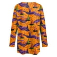 thumbnail image 6 of idosla Halloween Costumes for Women Adult 2025 Halloween Cardigan Pumpkin Bat Print Long Sleeve Open Front Sweater Cardigans (Gold, M), 6 of 9