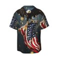 thumbnail image 6 of Lsque North American Bald Eagle1 print Men's Cuban Collar Short Sleeve Shirt Summer Beachwear Casual Button Down Fashionable Vacation Leisure Shirt-Small, 6 of 7