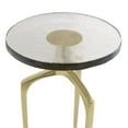 thumbnail image 5 of DecMode 13" x 22" Gold Aluminum Metal Small Tripod Accent Table with Textured Glass Tabletop, 1-Piece, 5 of 13