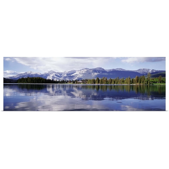 Great BIG Canvas | Rolled Chris Parker Poster Print entitled Rockies Reflected In Lake Beauvert
