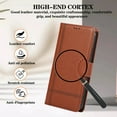 thumbnail image 3 of Compatible with iPhone XR Wallet Case, with Wrist Strap and Crossbody Strap, Make-up Mirror PU Leather Flip Credit Cell Cover Kickstand for iPhone XR Girls Women, Brown, 3 of 8