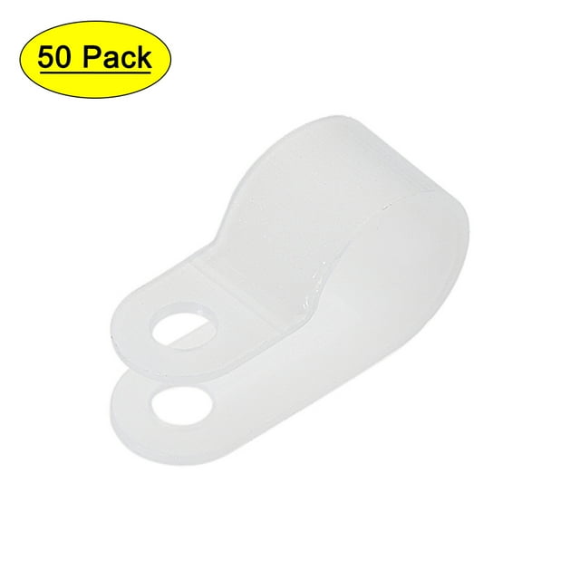 Clips para cables soporte tipo R 12.7mm sujetador para gestión de cables en casa y oficina blanco 50 piezas