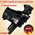 thumbnail image 4 of XOXODG 1 Pair High Quality Full Finger Black Riding Gloves Men PU Leather Glove Winter Warm Touch Screen Gloves, 4 of 4