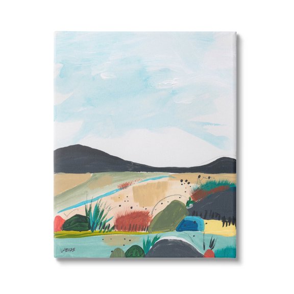 Stupell Industries Riverside Mountain Landscape Scene Painting Gallery Wrapped Canvas Print Wall Art, Design by Jan Weiss