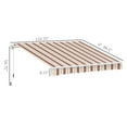 thumbnail image 3 of 10' x 8' Retractable Awning, Patio Awnings, Sunshade Shelter w/ Manual Crank Handle, UV & Water-Resistant Fabric and Aluminum Frame for Deck, Balcony, Yard, Red & Beige, 3 of 6