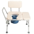 thumbnail image 2 of Hassch Raised Toilet Seat with Handles Folding Bedside Commode, Non-slip, White, 2 of 10