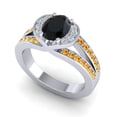 thumbnail image 2 of 2.35 Carat Latest Design Oval Cut Black Onyx & Citrine Gemstone Engagement Ring for Ladies Solid 18K White Gold Size 5.5 by Diamond-Capitals, 2 of 8