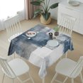thumbnail image 6 of Blue Table Cloth Waterproof Tablecloths, Retro Oil Painted Modern Abstract Art Tablecloth Dining Table Cover for Kitchen Party Tabletop Outdoor, Square Tablecloth 60x60 Inch, 6 of 9