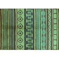 thumbnail image 1 of Ahgly Company Machine Washable Indoor Rectangle Oriental Turquoise Blue Industrial Area Rugs, 3' x 5', 1 of 4