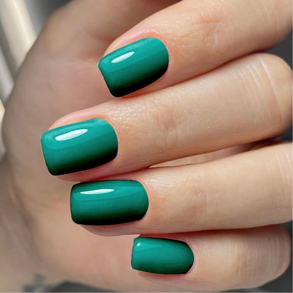 24pcs French Artificial Nails Square Shape With Glossy Finish False Nails Stick on Nails Comfortable And Easy To Remove