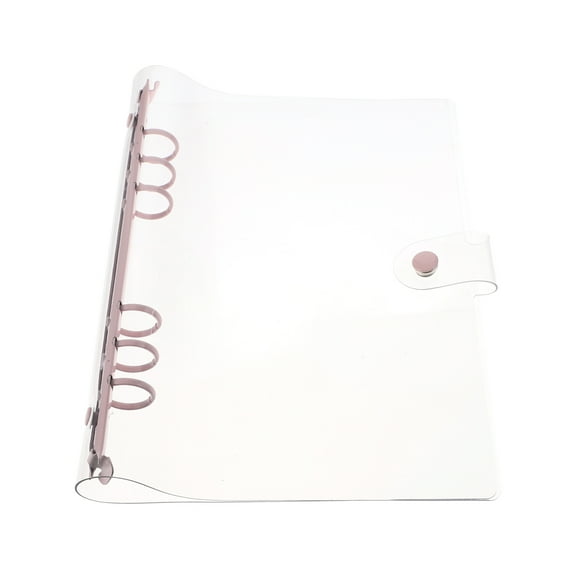Pink PVC Mini Binder with Transparent Cover for Home 1 Piece