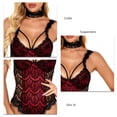 thumbnail image 1 of Traje De Lencería, Lencería De Encaje Sin Espalda Poliuretano Erógeno Para Regalo De San Valentín ANGGREK Vino Tinto XXL, 1 of 5