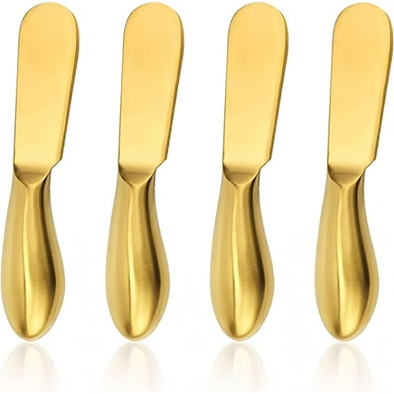 i Kito Butter Knife Spreader Sets, Gold Cheese Spreader 4pcs for Home Breakfast, Sandwich Spreader Knife Flatware