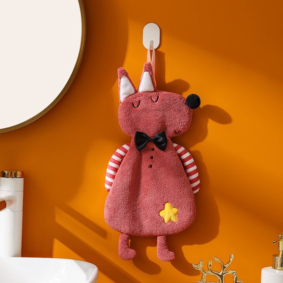 Home Hanging Hand Towels for Kids High Quality Coral Velvet Soft Touch Fine Comfortable Skin-friendly Kitchen Bathroom Towel